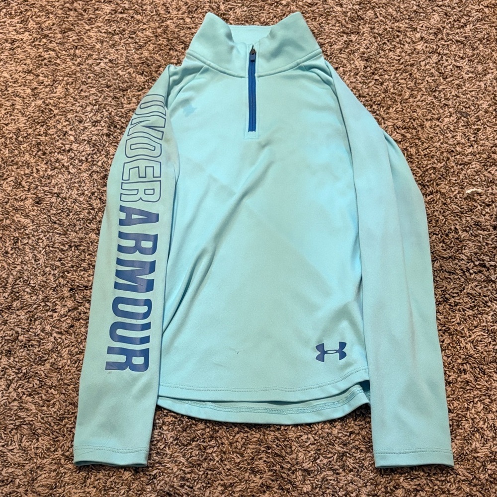 Under Armour Kids Light Blue Quarter-Zip Pullover
